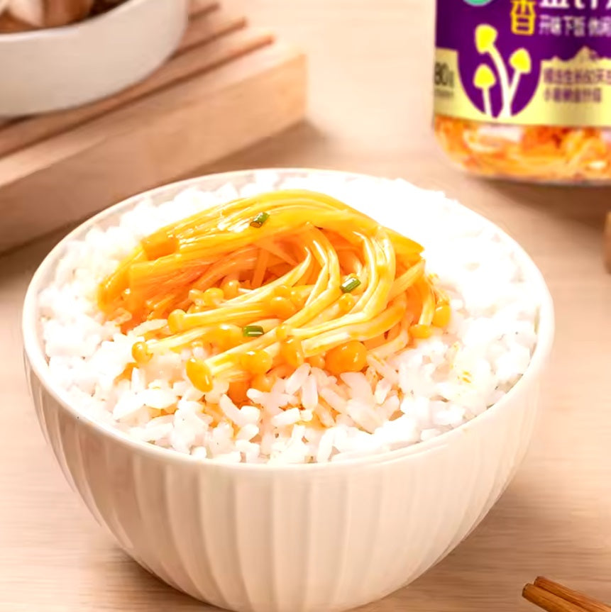 Cogumelo agulha (Enoki) picante em conserva - Jixiangju 180g
