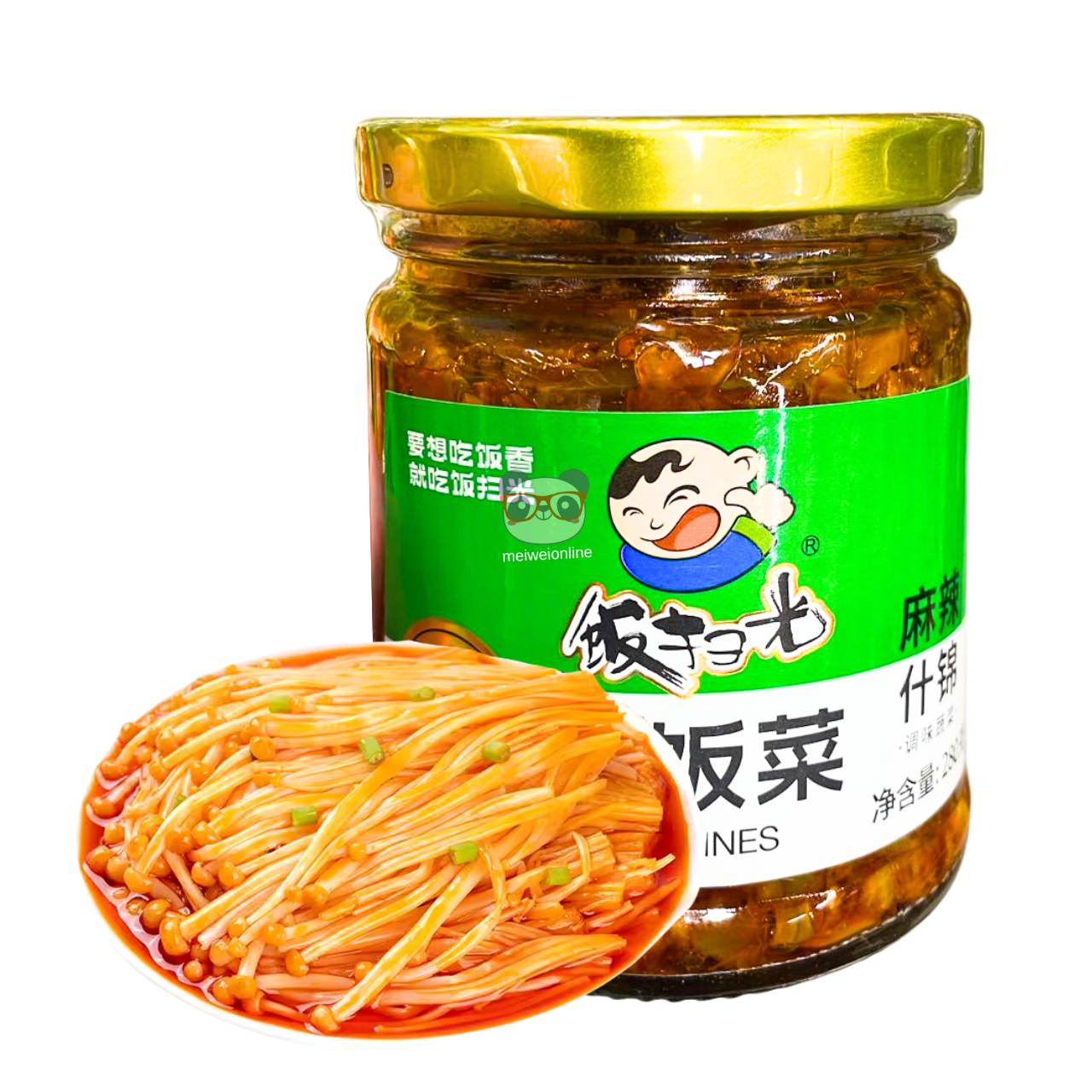 Cogumelo agulha (Enoki) picante em conserva - FanSaoGuang 280g