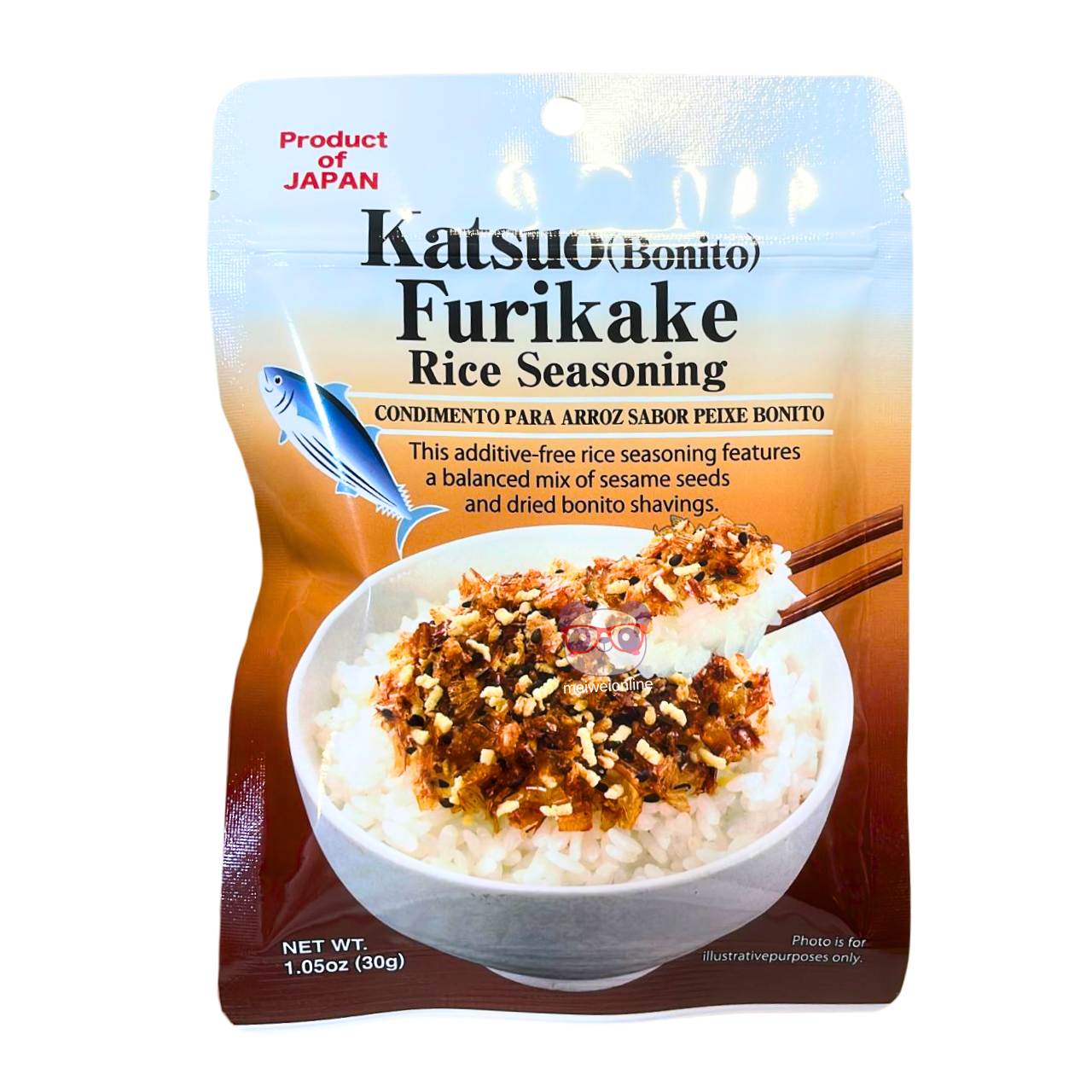 Furikake tempero para arroz sabor peixe bonito - Daiso 30g