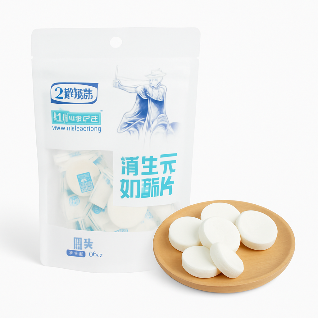 Mei Wei: Biscoito de Leite em Pó Probiótico（益生元奶酥片）- Weiwei 128g - Embalagem em Fundo Branco