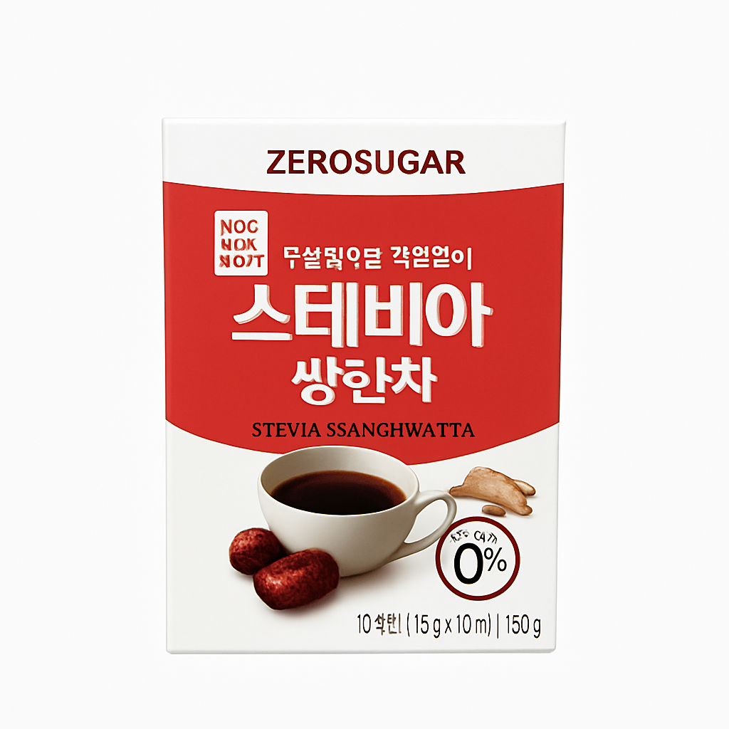 Mei Wei: Chá de Ssanghwa（쌍화차）Zero Açúcar - Nokchawon 150g - Embalagem em Fundo Branco