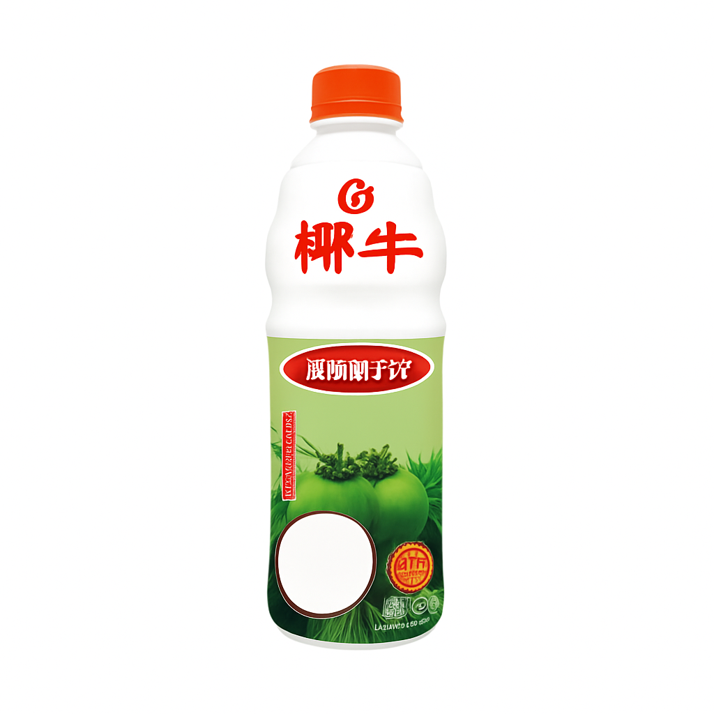 Mei Wei: Bebida de Coco com Polpa（椰牛果肉椰子汁）- Yeniu 1,25L - Embalagem em Fundo Branco