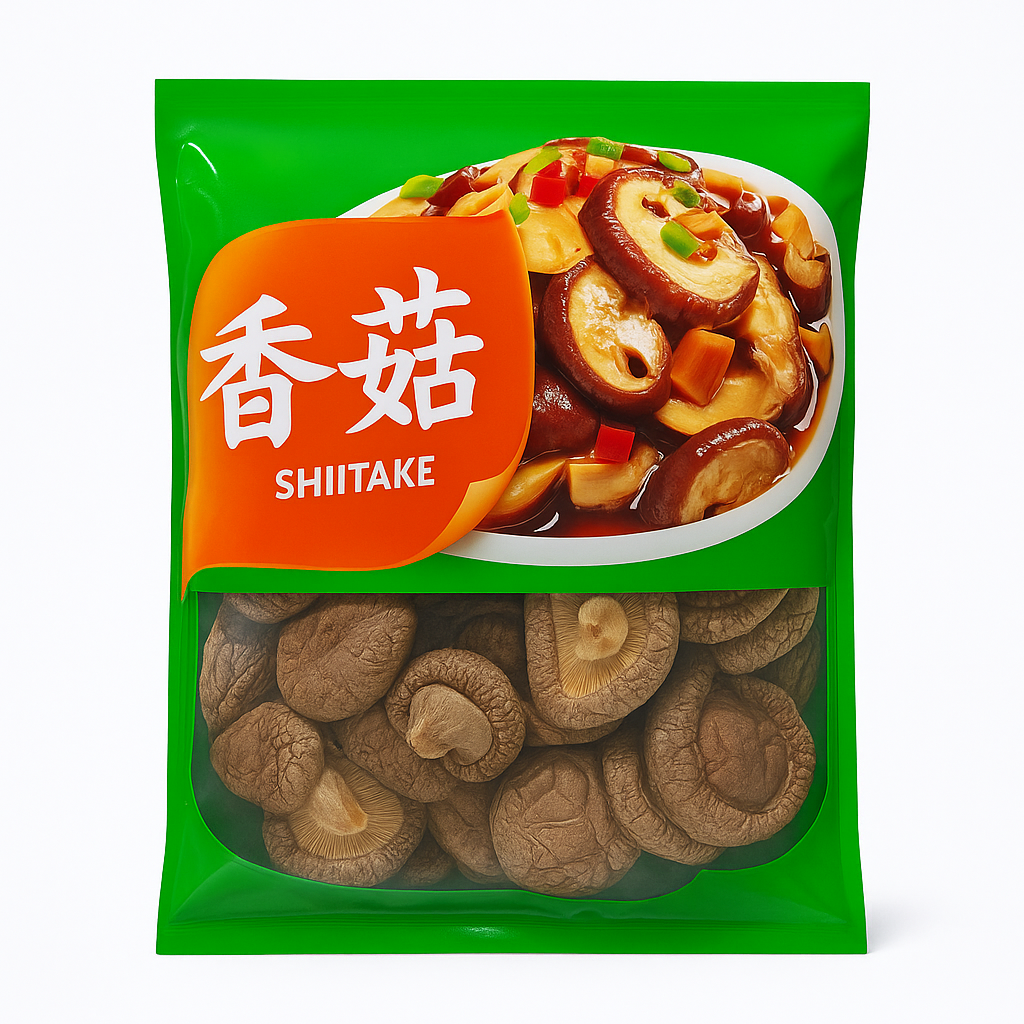 Mei Wei: Shiitake Desidratado（香菇）- Yixiang 80g - Embalagem em Fundo Branco