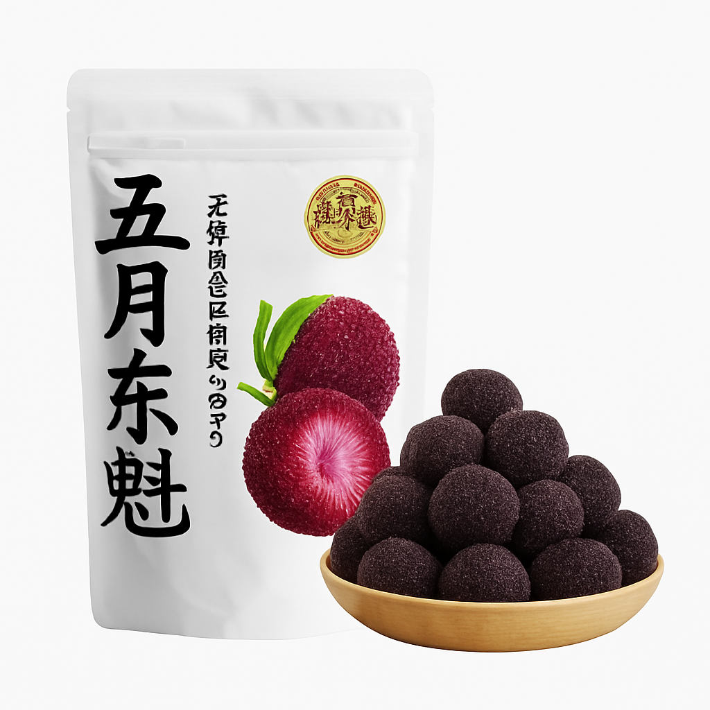 Mei Wei: Ameixa Seca Dongkui（五月东魁）- Quanlitang 308g - Embalagem em Fundo Branco