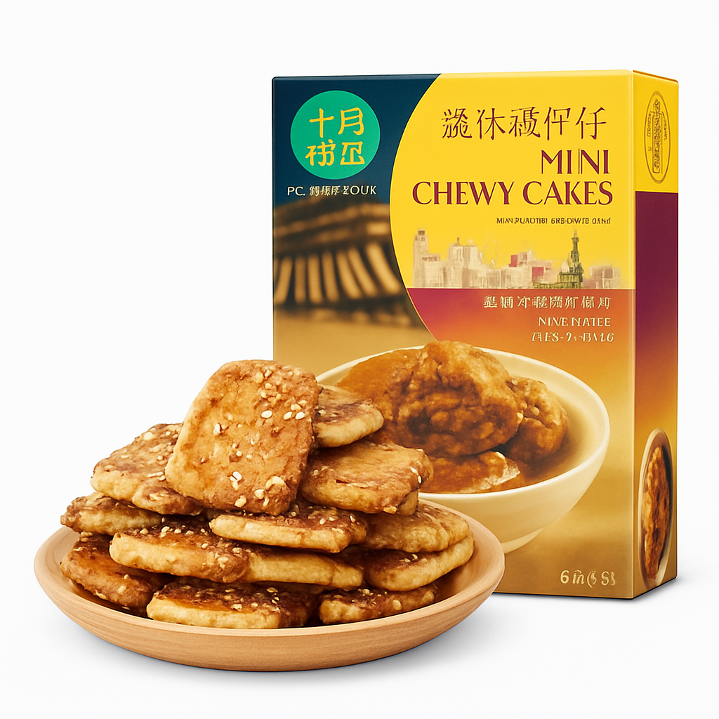 Mei Wei: Mini Chewy Cakes（迷你鸡仔饼）- October Fifth 200g - Embalagem em Fundo Branco