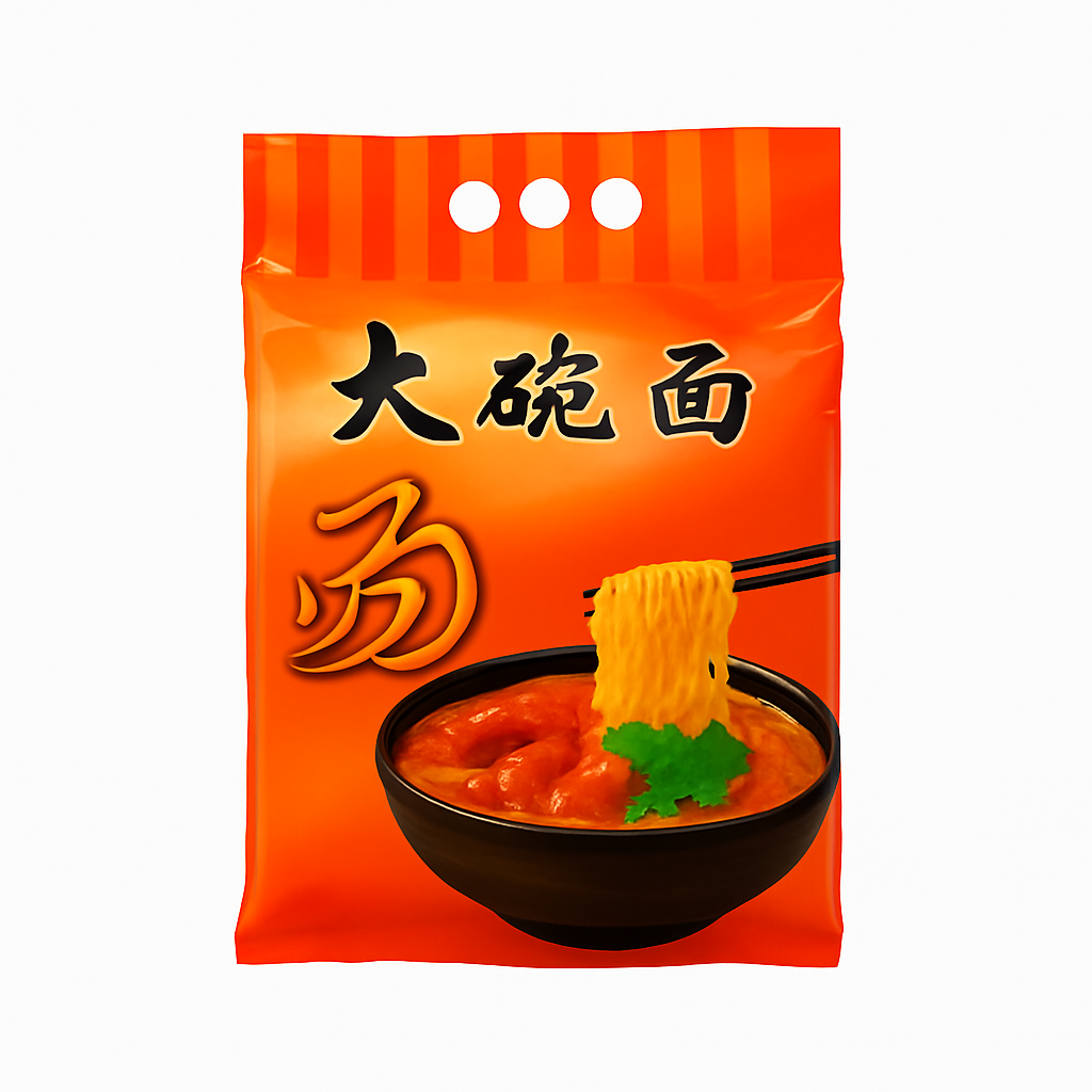 Mei Wei: Macarrão Instantâneo Grande（麦老大大碗装面）- Wheat Master 1500g - Embalagem em Fundo Branco