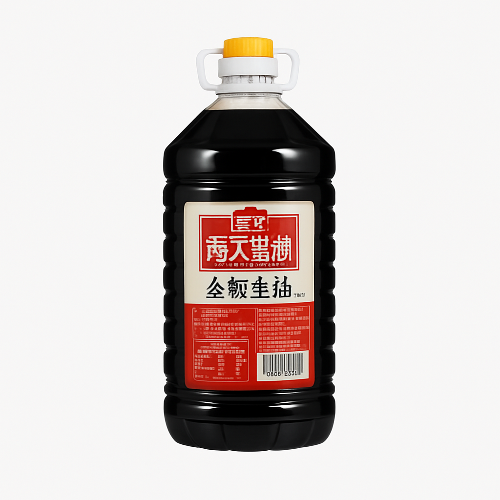 Mei Wei: Molho de Soja Premium（海天特级金标生抽）- Haitien 4,9L - Embalagem em Fundo Branco