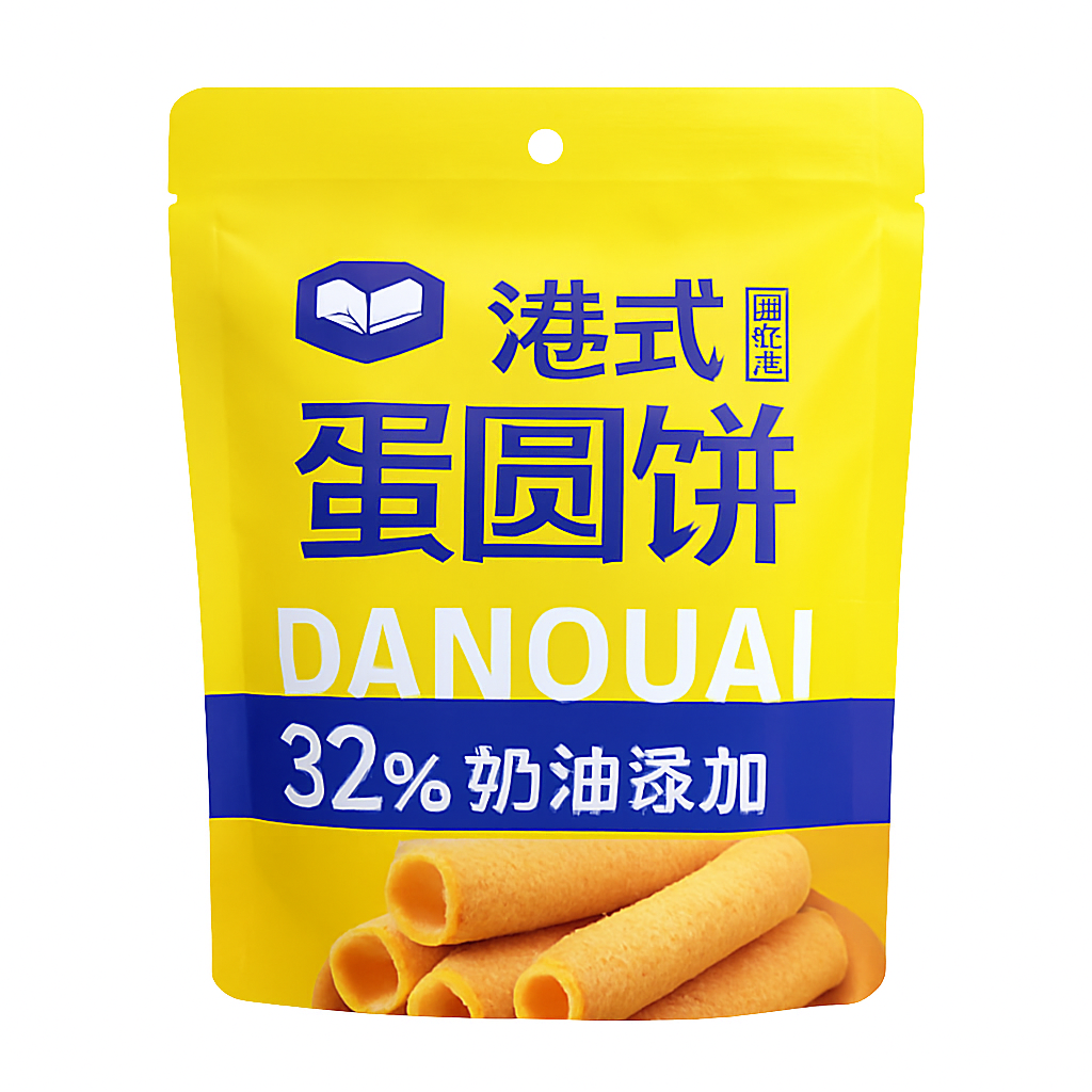 Mei Wei: Biscoito de Ovo Estilo Hong Kong（能粤港式蛋圆饼）- Nengyue 506g - Embalagem em Fundo Branco