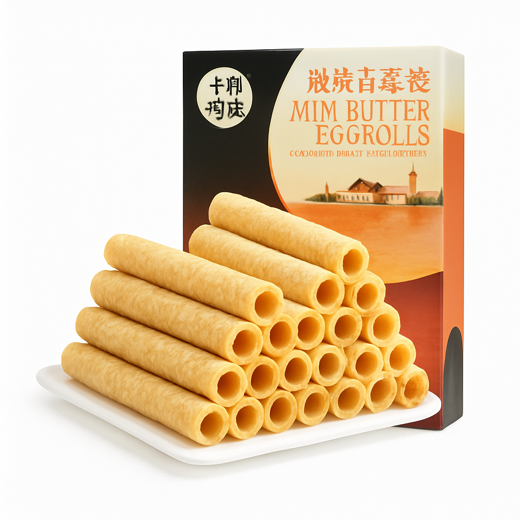 Mei Wei: Biscoito Wafer de Leite（十月初五奶油小蛋卷）- October Fifth 120g - Embalagem em Fundo Branco