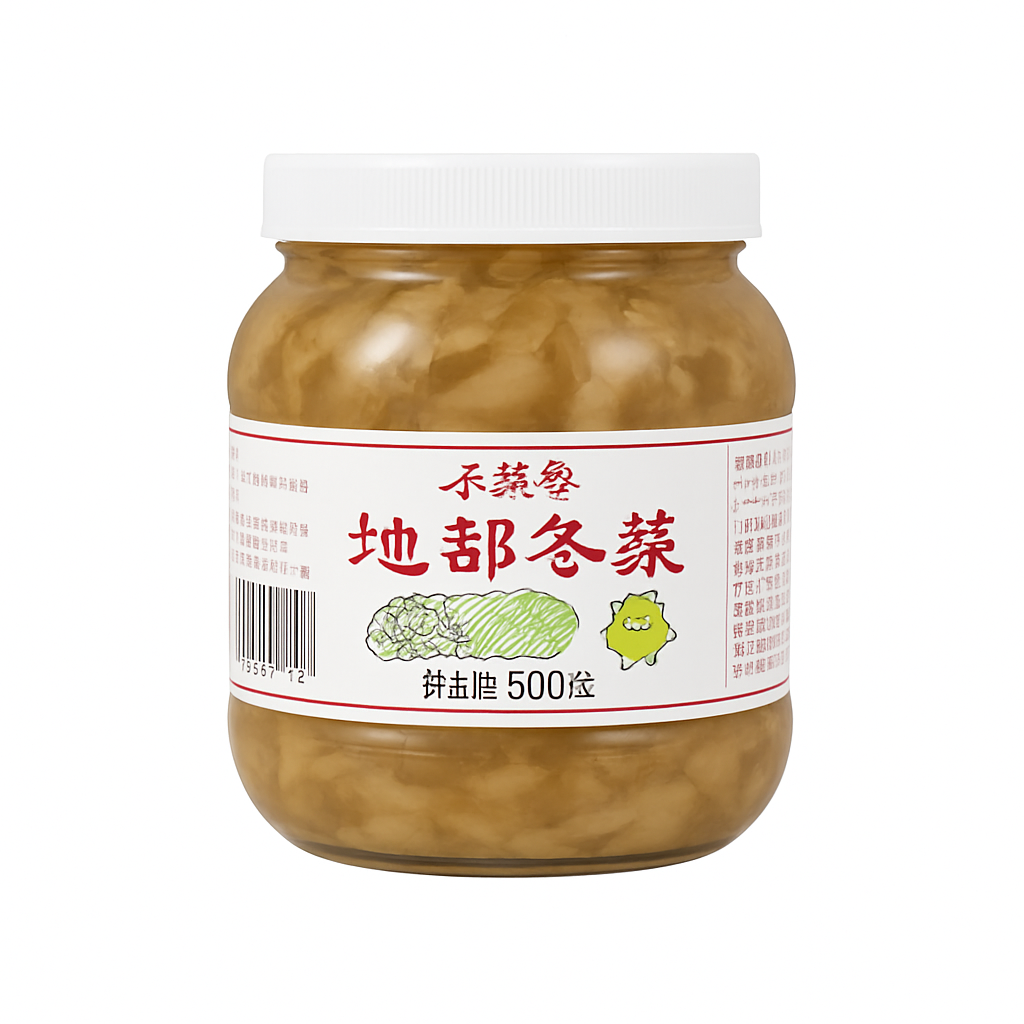 Mei Wei: Conserva de Vegetais Chineses（地都冬菜）- Didu 450g - Embalagem em Fundo Branco