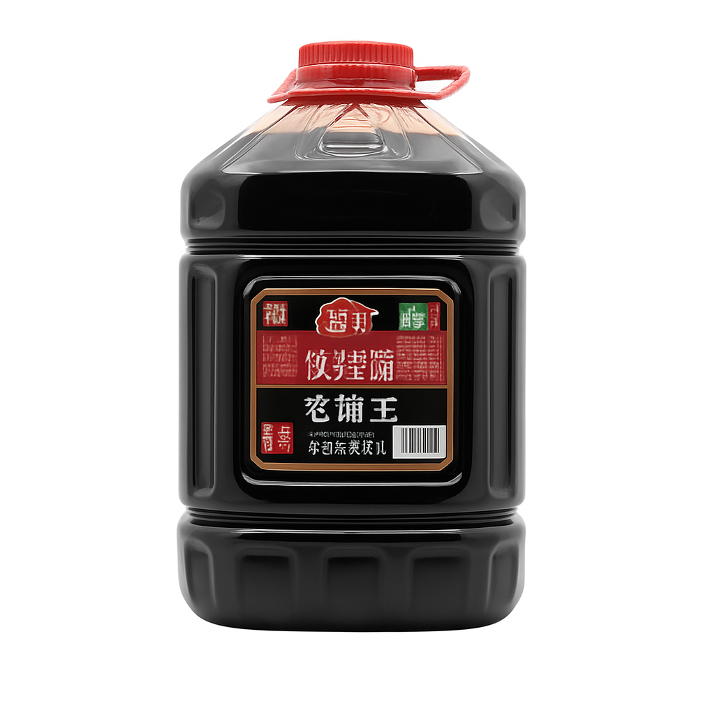 Mei Wei: Molho de Soja Escuro Rei（海天老抽王）- Haday 10.5L - Embalagem em Fundo Branco