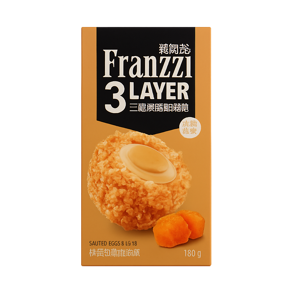 Mei Wei: Biscoito de Iogurte com Gema de Ovo Salgada（法丽兹小丸子）- Faliz 92g - Embalagem em Fundo Branco
