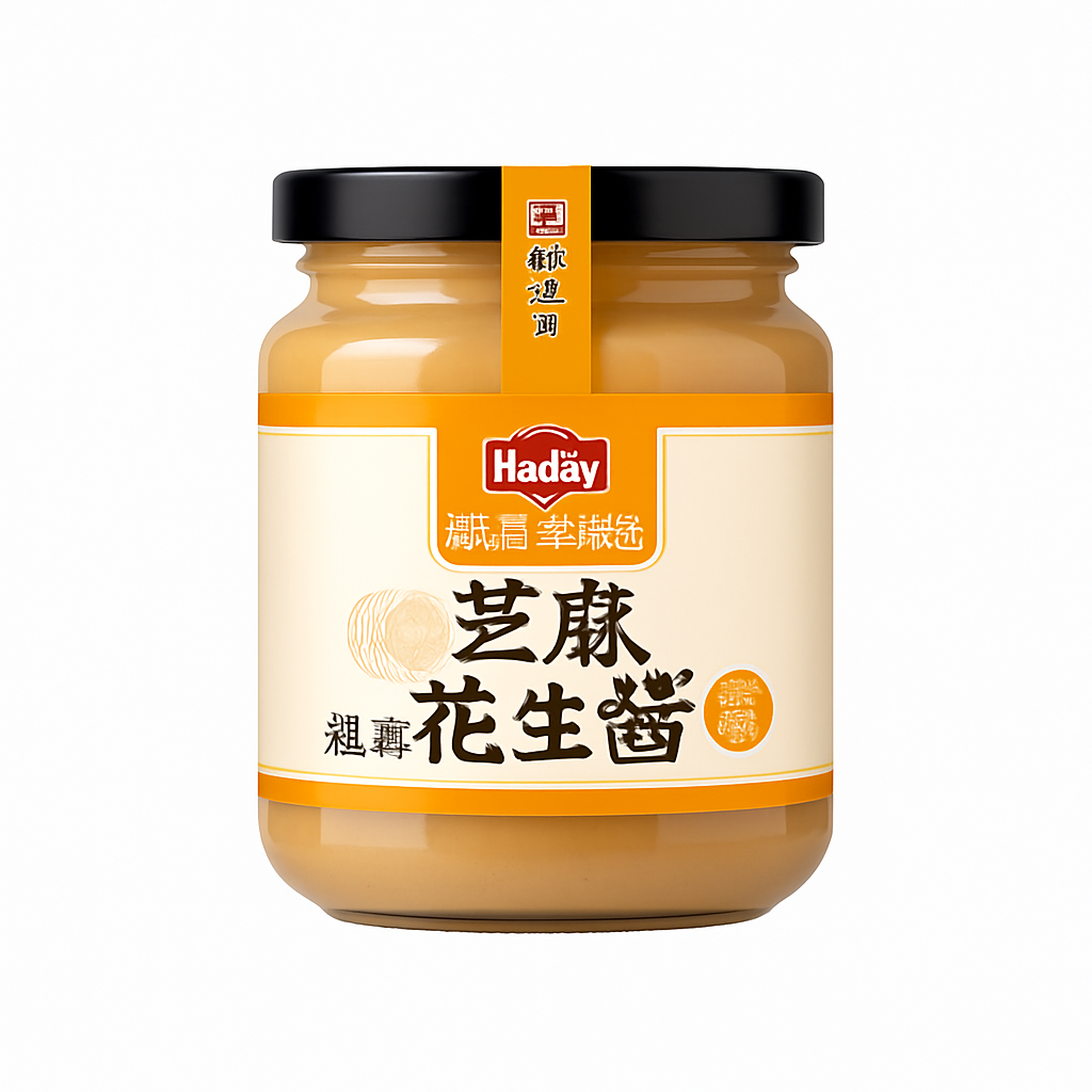 Mei Wei: Pasta de Gergelim e Amendoim（芝麻花生酱）- Haitian 300g - Embalagem em Fundo Branco