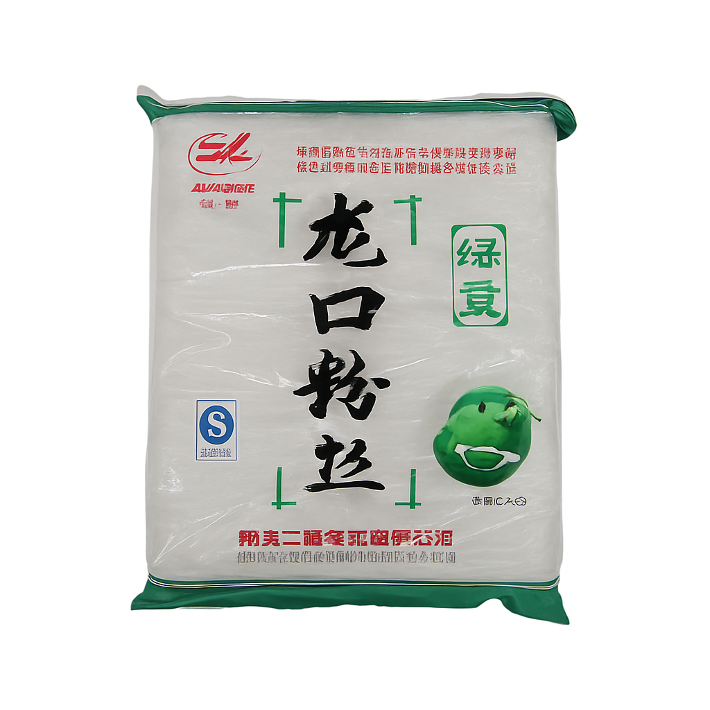 Mei Wei: Macarrão de Feijão Mungo（龙口粉丝）- Shenlian 500g - Embalagem em Fundo Branco
