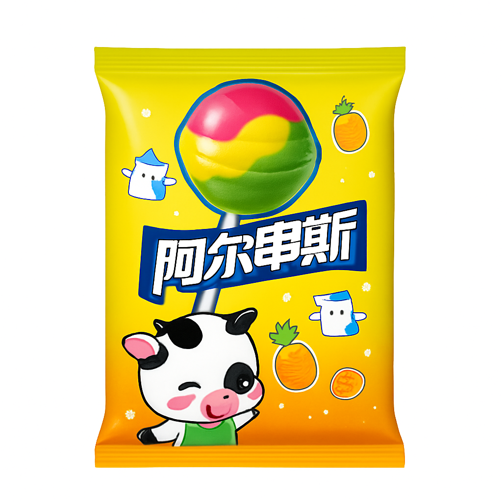 Mei Wei: Pirulito Alps（阿尔卑斯棒棒糖）- Alps 200g - Embalagem em Fundo Branco