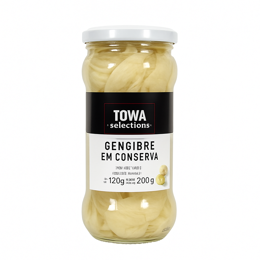 Mei Wei: Gengibre em Conserva Branco（生姜）- Selections 200g - Embalagem em Fundo Branco