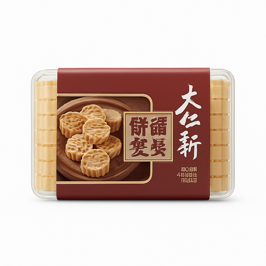 Mei Wei: Biscoito de Amêndoa Tradicional（葡发粒粒棋子杏仁饼）- 300g - Embalagem em Fundo Branco