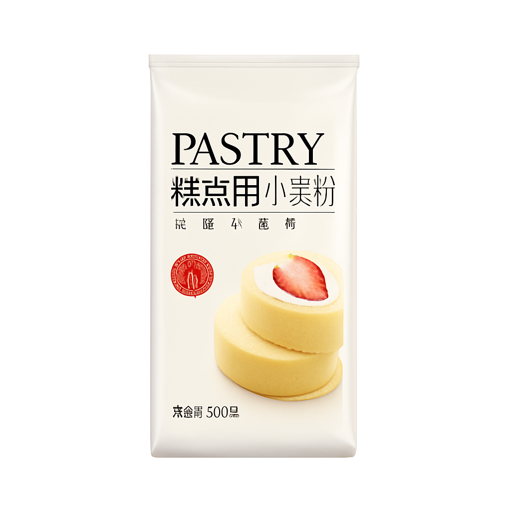 Mei Wei: Farinha para Bolos e Doces（糕点用低筋粉）- Golden Dragon Fish 500g - Embalagem em Fundo Branco