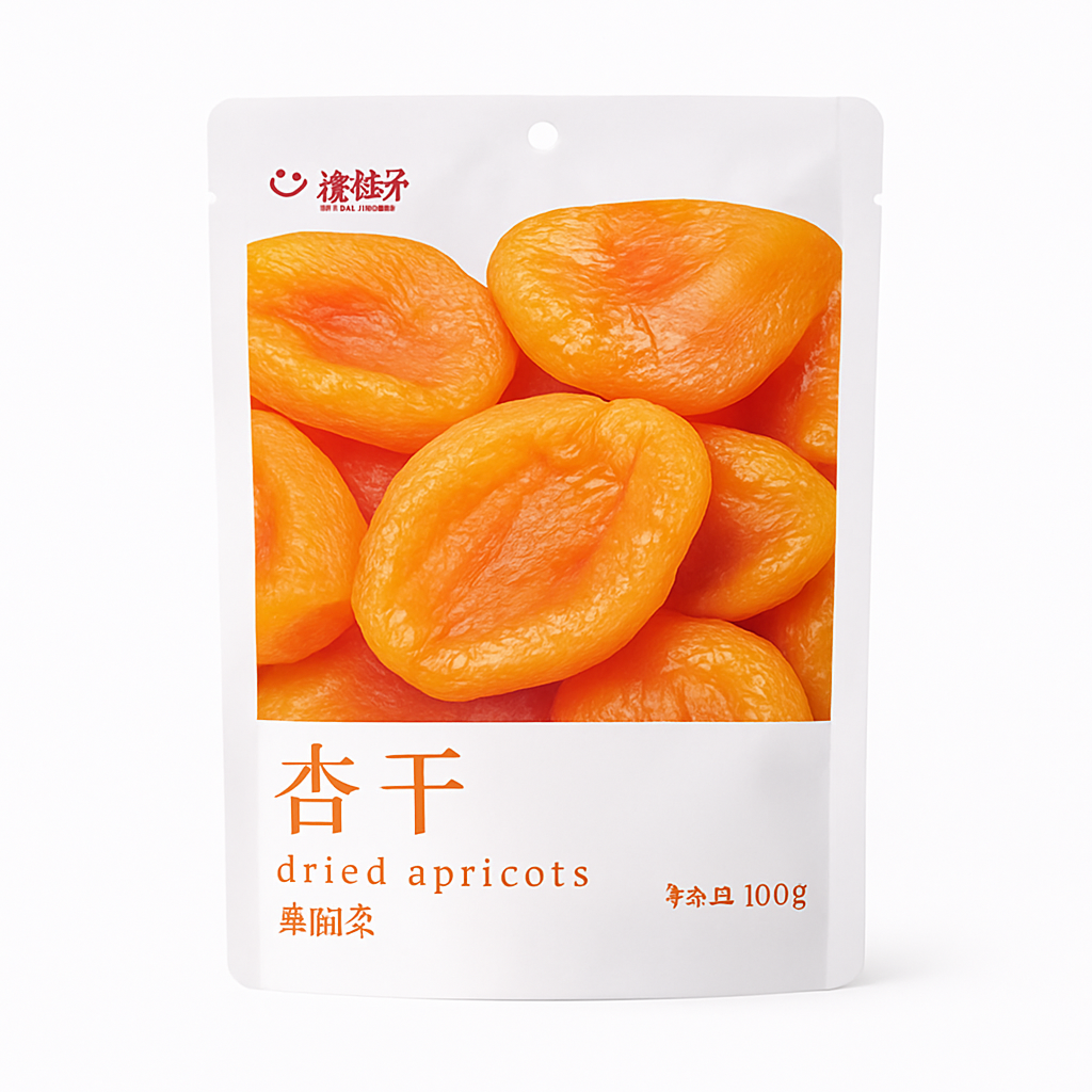 Mei Wei: Damasco Seco（杏干）- XGZ 100g - Embalagem em Fundo Branco
