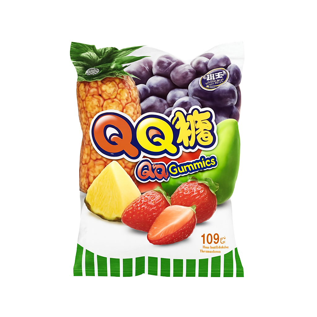 Mei Wei: Bala QQ Gummy（QQ糖）- Want Want 200g - Embalagem em Fundo Branco