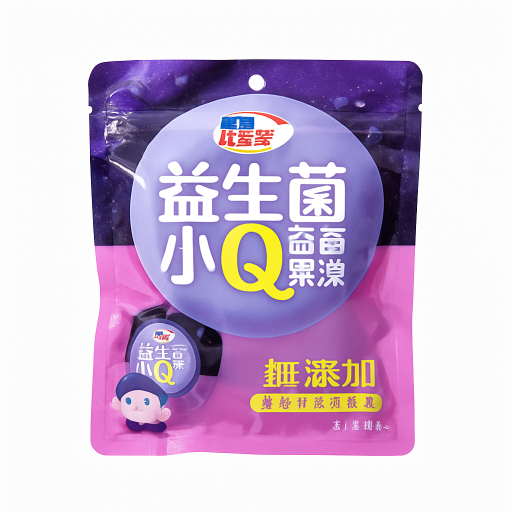 Mei Wei: Gelatina Probiótica de Uva（益生菌QQ蒟蒻）- SB 280g - Embalagem em Fundo Branco