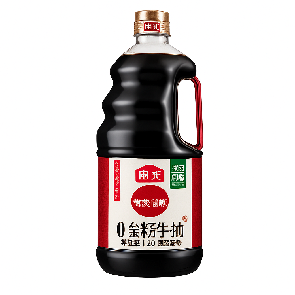 Mei Wei: Molho de Soja Premium（海天特级金标生抽）- Haitian 1,9L - Embalagem em Fundo Branco