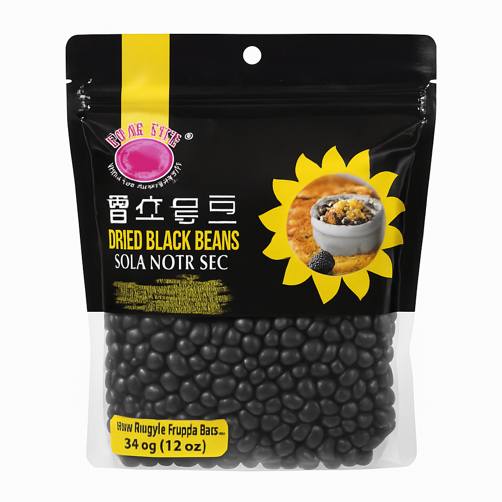 Mei Wei: Feijão Preto Seco（青仁烏豆）- Golden Bridge Brand 340g - Embalagem em Fundo Branco