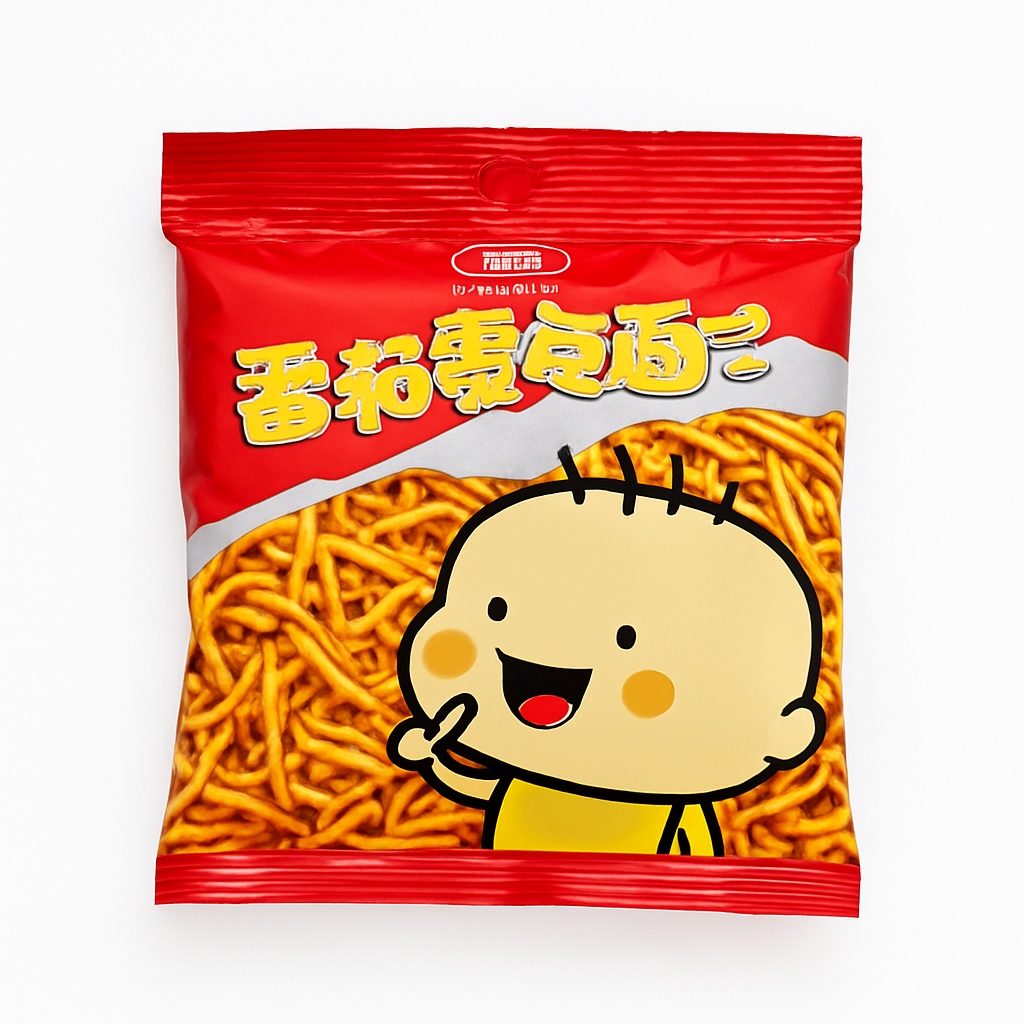 Mei Wei: Macarrão Instantâneo de Tomate（番茄零食面）-四洲 30g - Embalagem em Fundo Branco