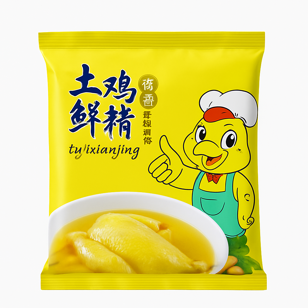 Mei Wei: Tempero de Frango（土鸡鲜精）- Linghua 100g - Embalagem em Fundo Branco
