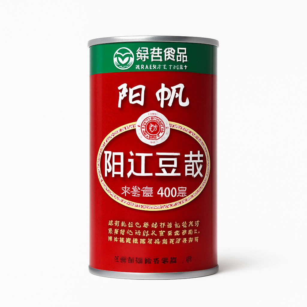 Mei Wei: Tempero de Feijão Preto Fermentado（阳江豆豉）- Lüse 400g - Embalagem em Fundo Branco