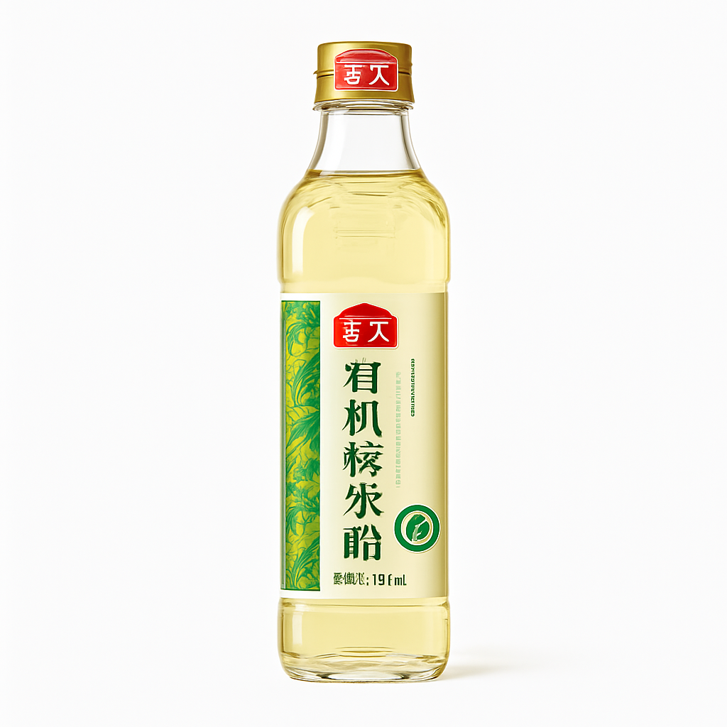 Mei Wei: Vinagre de Arroz Glutinoso（有机糯米醋）- Haitian 450ml - Embalagem em Fundo Branco