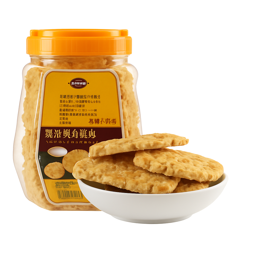 Mei Wei: Biscoito de Noz Pecan（鸡蛋黄合桃酥）- Yuexiang 375g - Embalagem em Fundo Branco