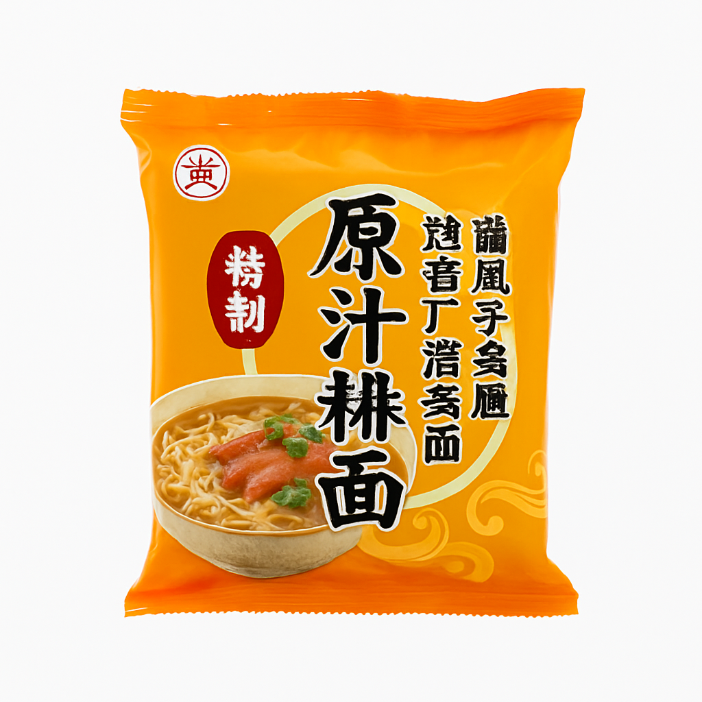 Mei Wei: Macarrão Instantâneo Sabor Costela （裕丰原汁排骨面）- Yufeng 800g - Embalagem em Fundo Branco