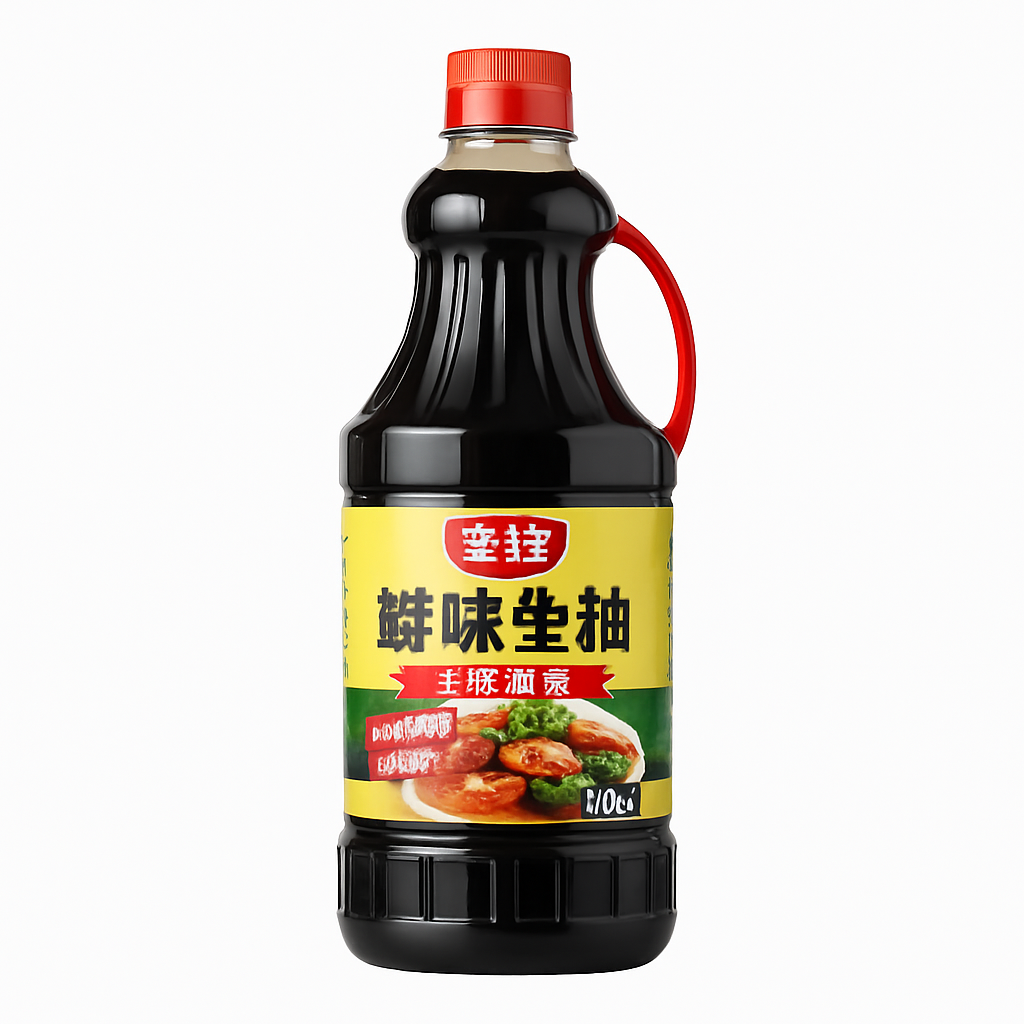 Mei Wei: Molho de Soja Claro Premium（鲜味生抽）- Chubang 1,25L - Embalagem em Fundo Branco