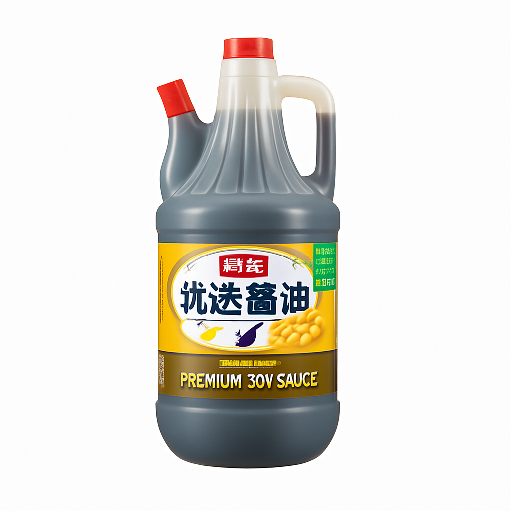 Mei Wei: Molho de Soja com Feijão Amarelo（海天黄豆酱油）- Haitian 800ml - Embalagem em Fundo Branco