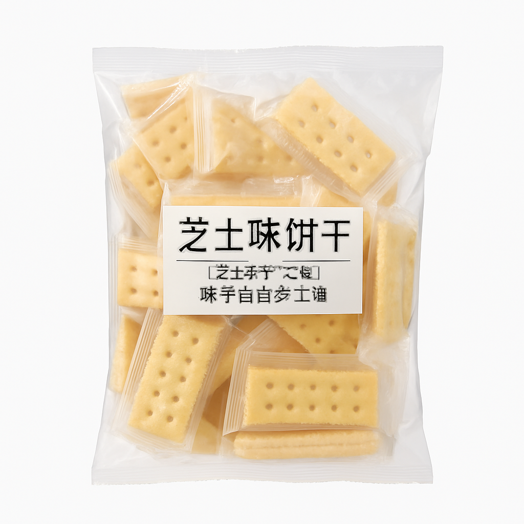 Mei Wei: Biscoito de Queijo（芝士味饼干）- Youpin 230g - Embalagem em Fundo Branco