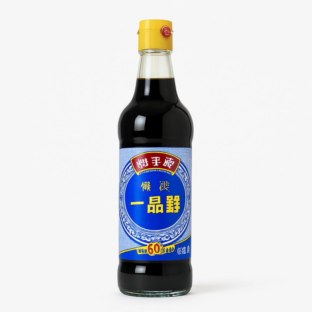Mei Wei: Molho de Soja Especial Primeira Qualidade（珠江桥特级一品鲜）- Zhujiangqiao 500ml - Embalagem em Fundo Branco