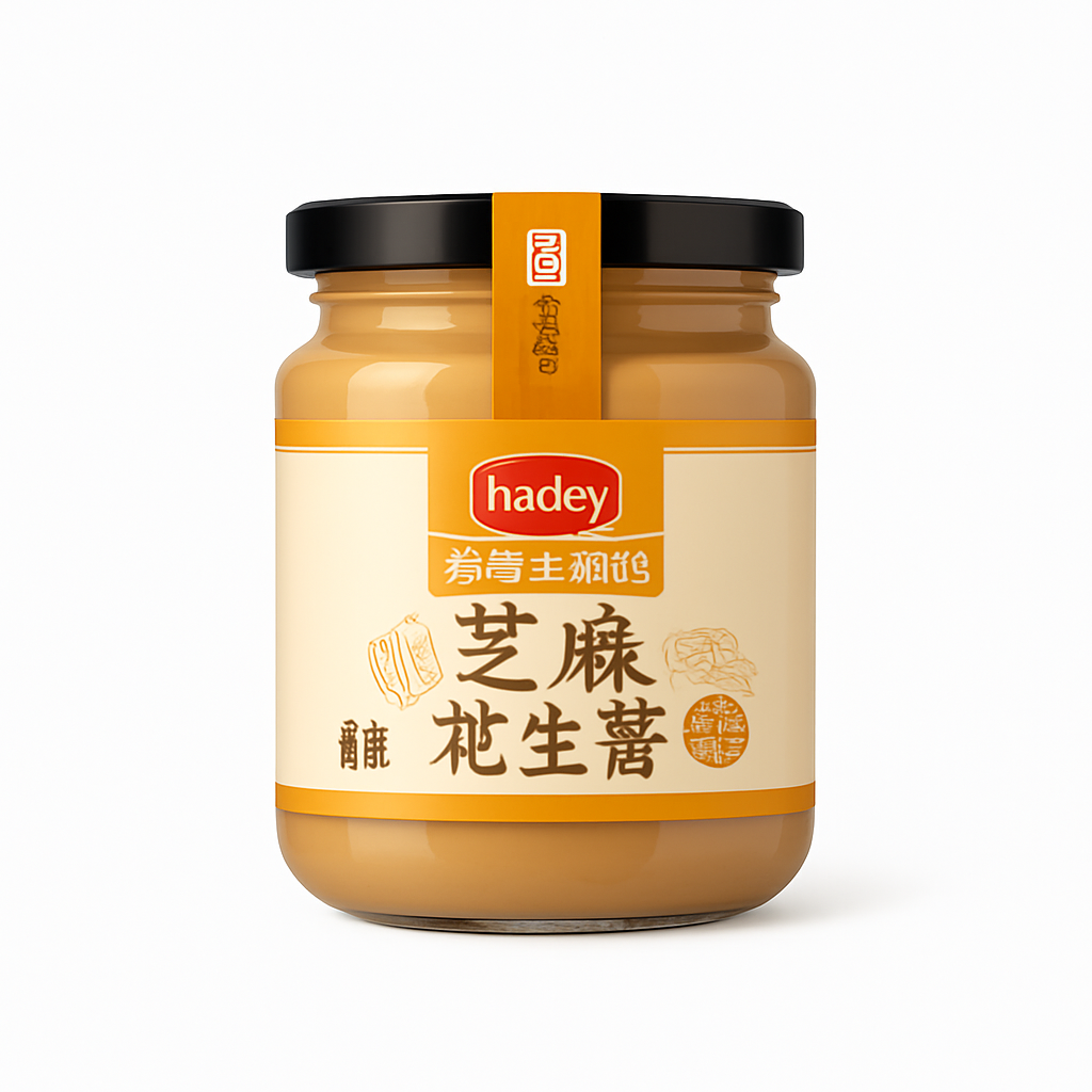 Mei Wei: Pasta de Gergelim e Amendoim（芝麻花生酱）- Haitian 300g - Embalagem em Fundo Branco