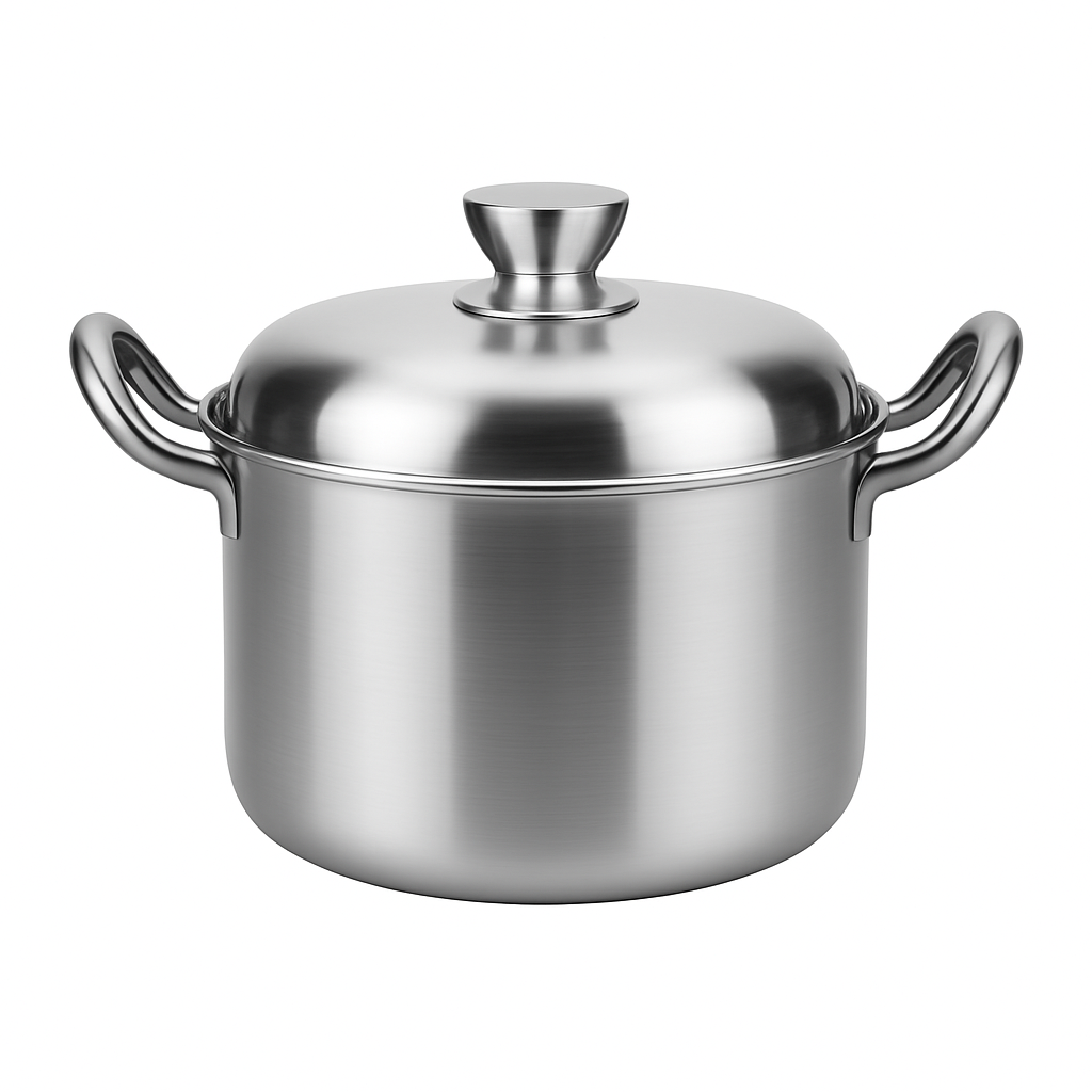 Mei Wei: Panela de Aço Inox 304 Grau Alimentício（304食品级不锈钢）- 26cm - Embalagem em Fundo Branco