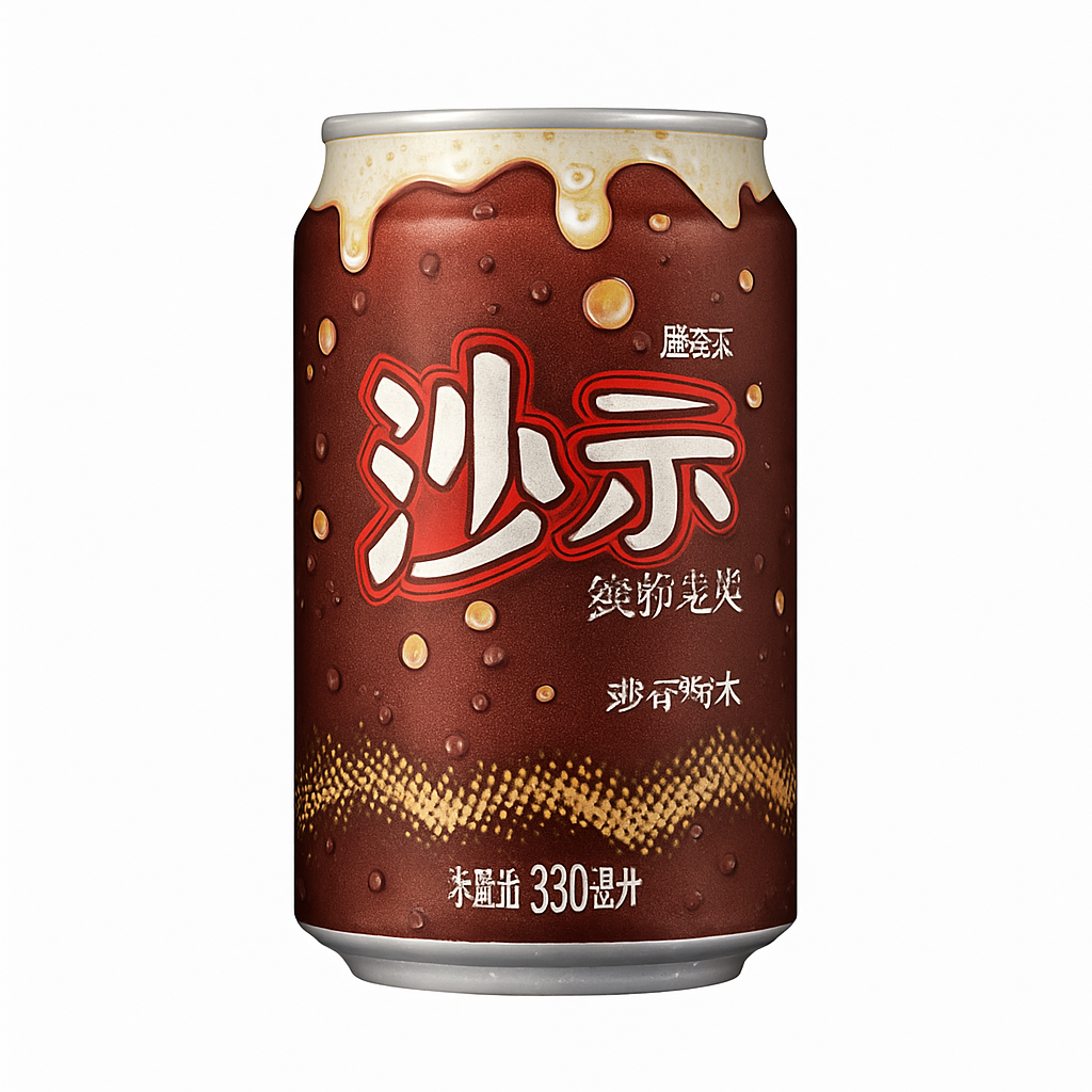 Mei Wei: Refrigerante Sarsi（沙士）- Watsons 330ml - Embalagem em Fundo Branco