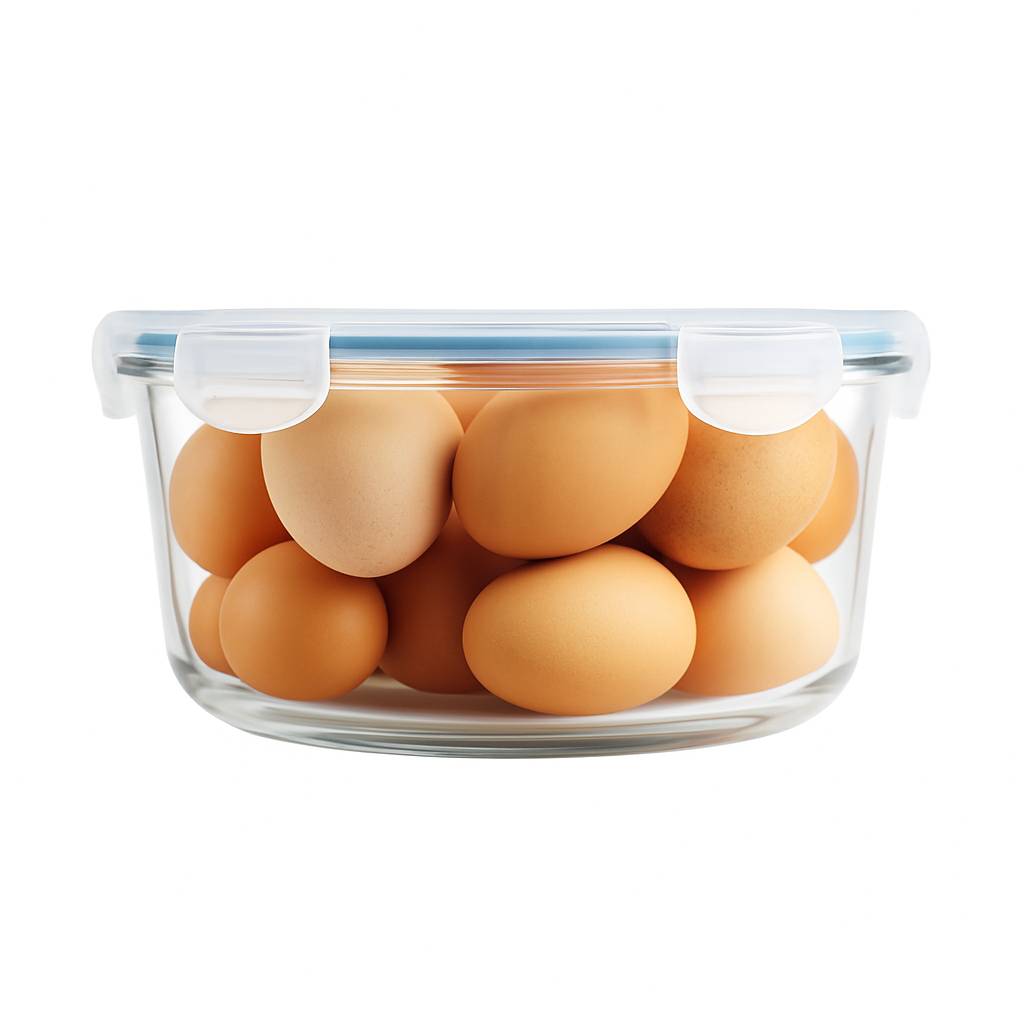 Mei Wei: Pote Hermético Redondo Grande（大号圆形保鲜盒）- 950ml - Embalagem em Fundo Branco