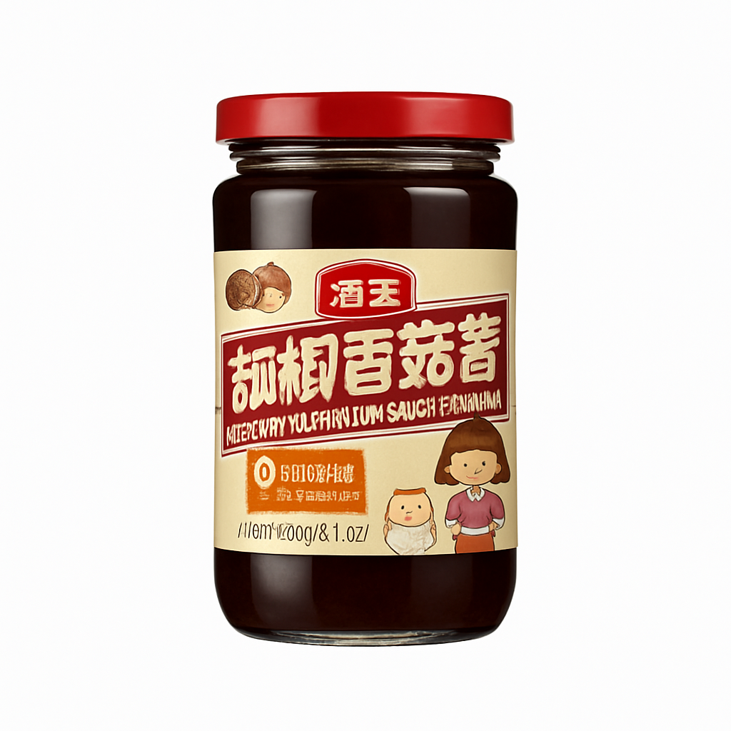 Mei Wei: Molho de Cogumelo Shiitake（招牌香菇酱）- Haitian 300g - Embalagem em Fundo Branco