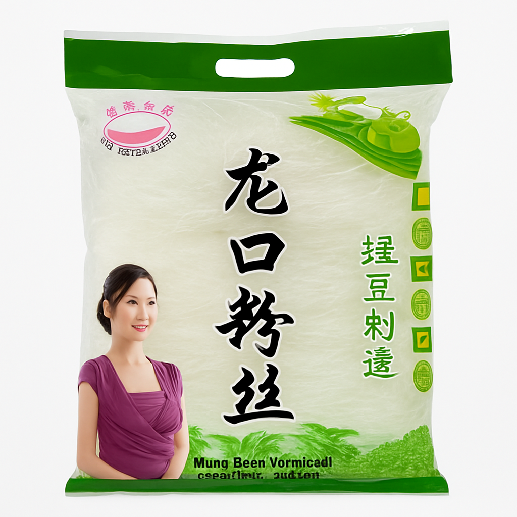 Mei Wei: Aletria de Soja（龙口粉丝）- DMD Bridge Brand 500g - Embalagem em Fundo Branco