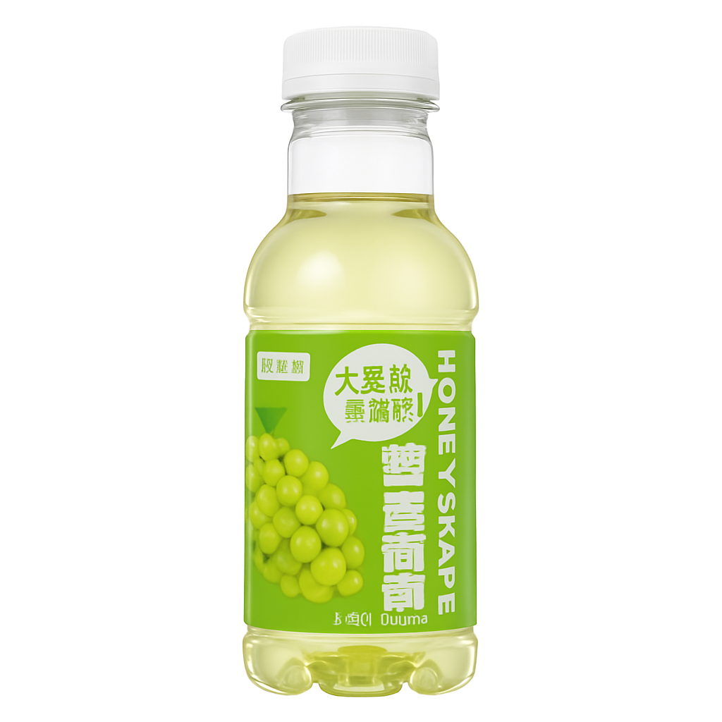 Mei Wei: Suco de Uva com Mel（蜂蜜葡萄）- Honey Grape 450ml - Embalagem em Fundo Branco