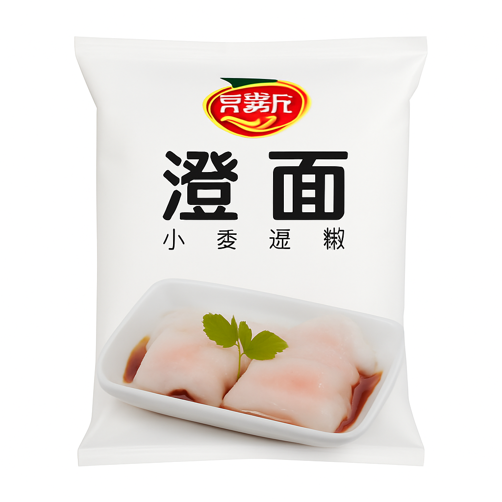 Mei Wei: Farinha de Trigo澄面（澄面）- Xi Jiale 500g - Embalagem em Fundo Branco