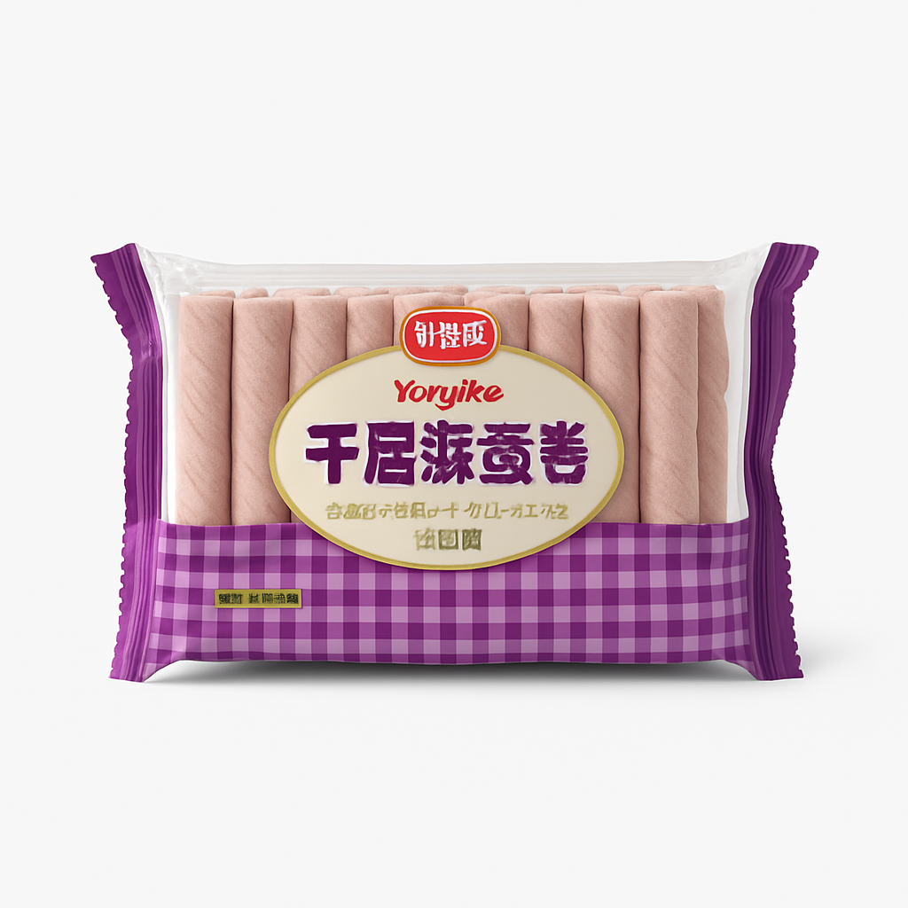 Mei Wei: Biscoito Wafer de Batata Doce Roxa（干層酥蛋卷）- Youzika 150g - Embalagem em Fundo Branco