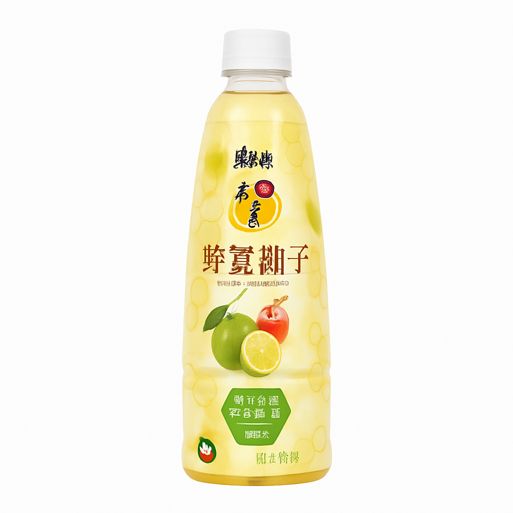 Mei Wei: Chá de Yuzu com Mel（蜂蜜柚子）- Master Kong 500ml - Embalagem em Fundo Branco
