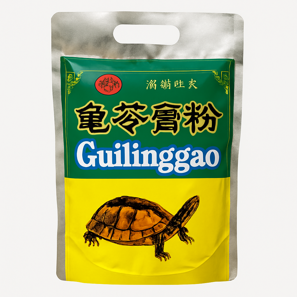 Mei Wei: Guilinggao（龟苓膏）- Pó para Gelatina de Tartaruga 250g - Embalagem em Fundo Branco