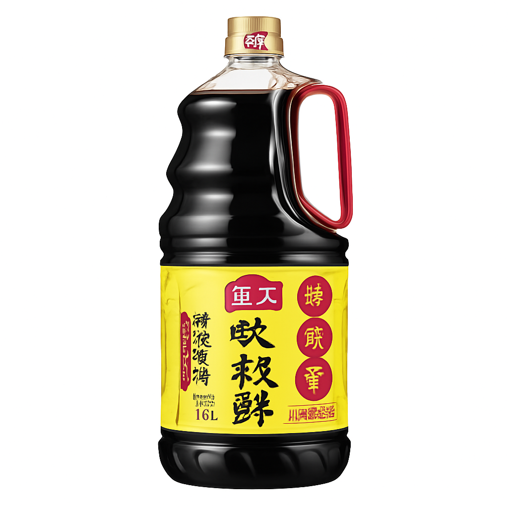 Mei Wei: Molho de Soja Premium（味极鲜）- Haitian 1,6L - Embalagem em Fundo Branco
