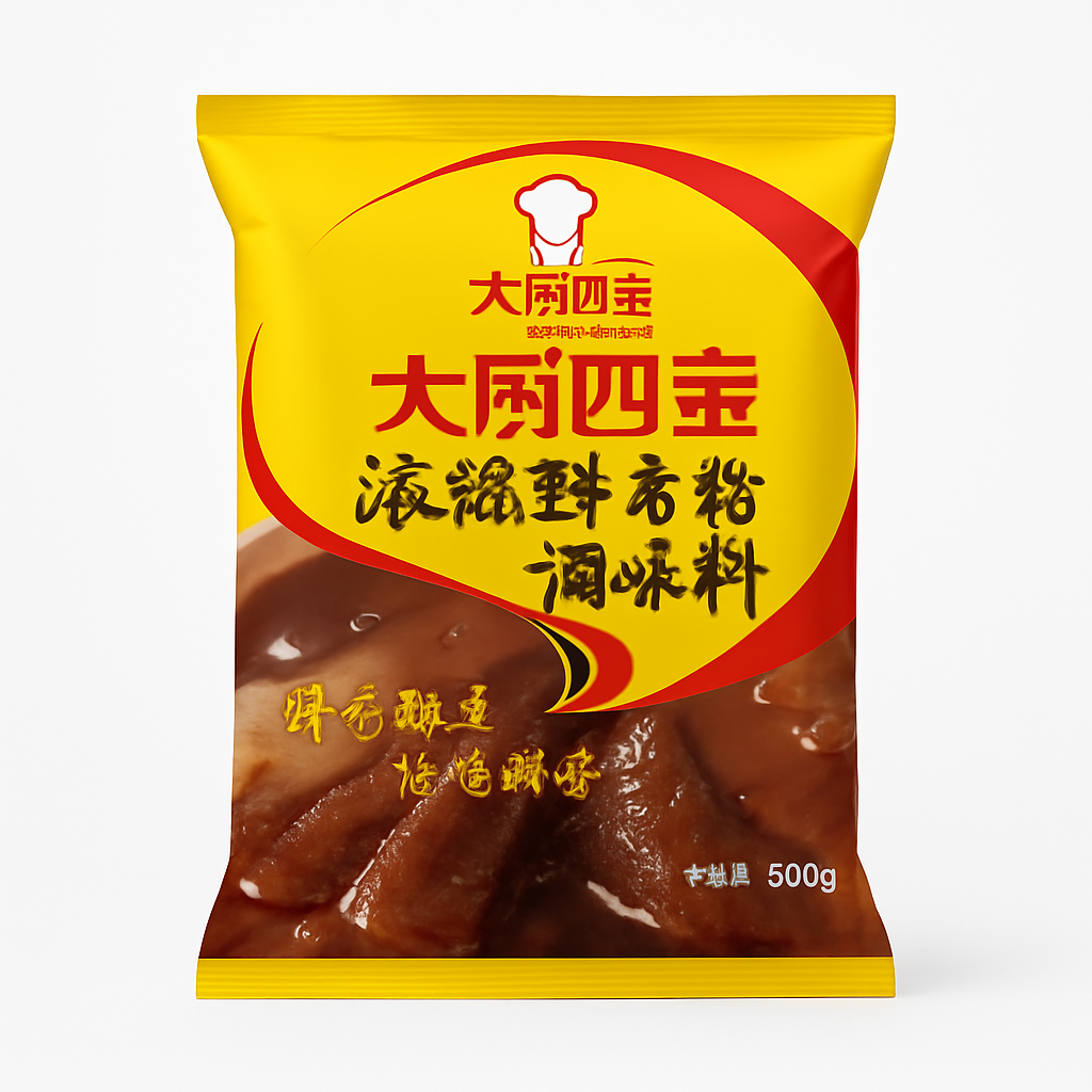 Mei Wei: Tempero Concentrado de Frutos do Mar （大厨四宝浓缩鲜香粉） - Da Chu Si Bao 500g - Embalagem em Fundo Branco